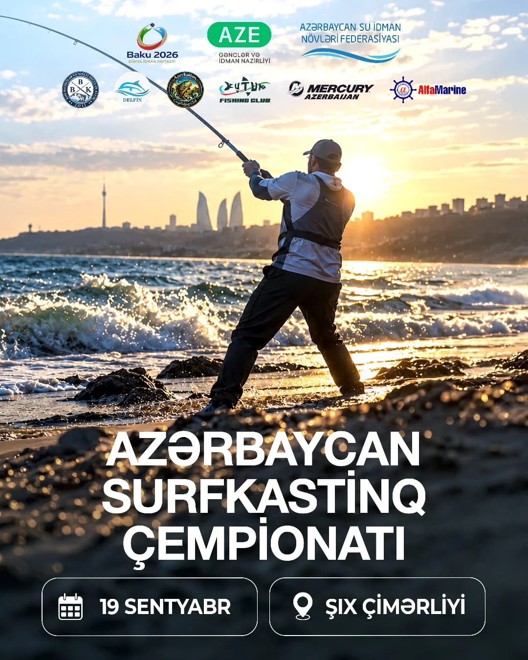 Surfkastinq (sahildən balıqtutma) üzrə Azərbaycan çempionatı keçiriləcək