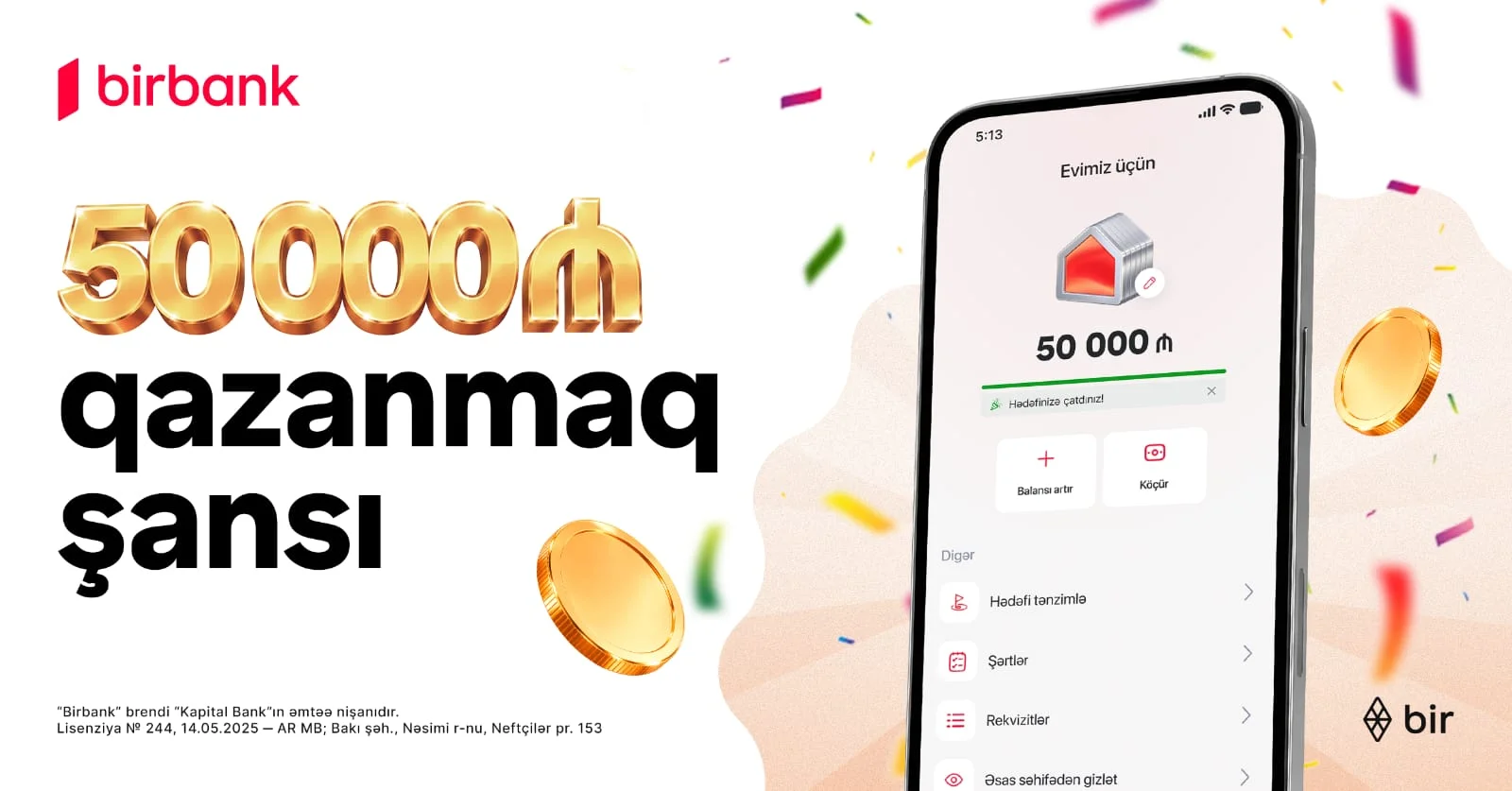 Birbank-dan “Yığ və qazan” lotereyası: 507 qalib pul mükafatı qazanacaq