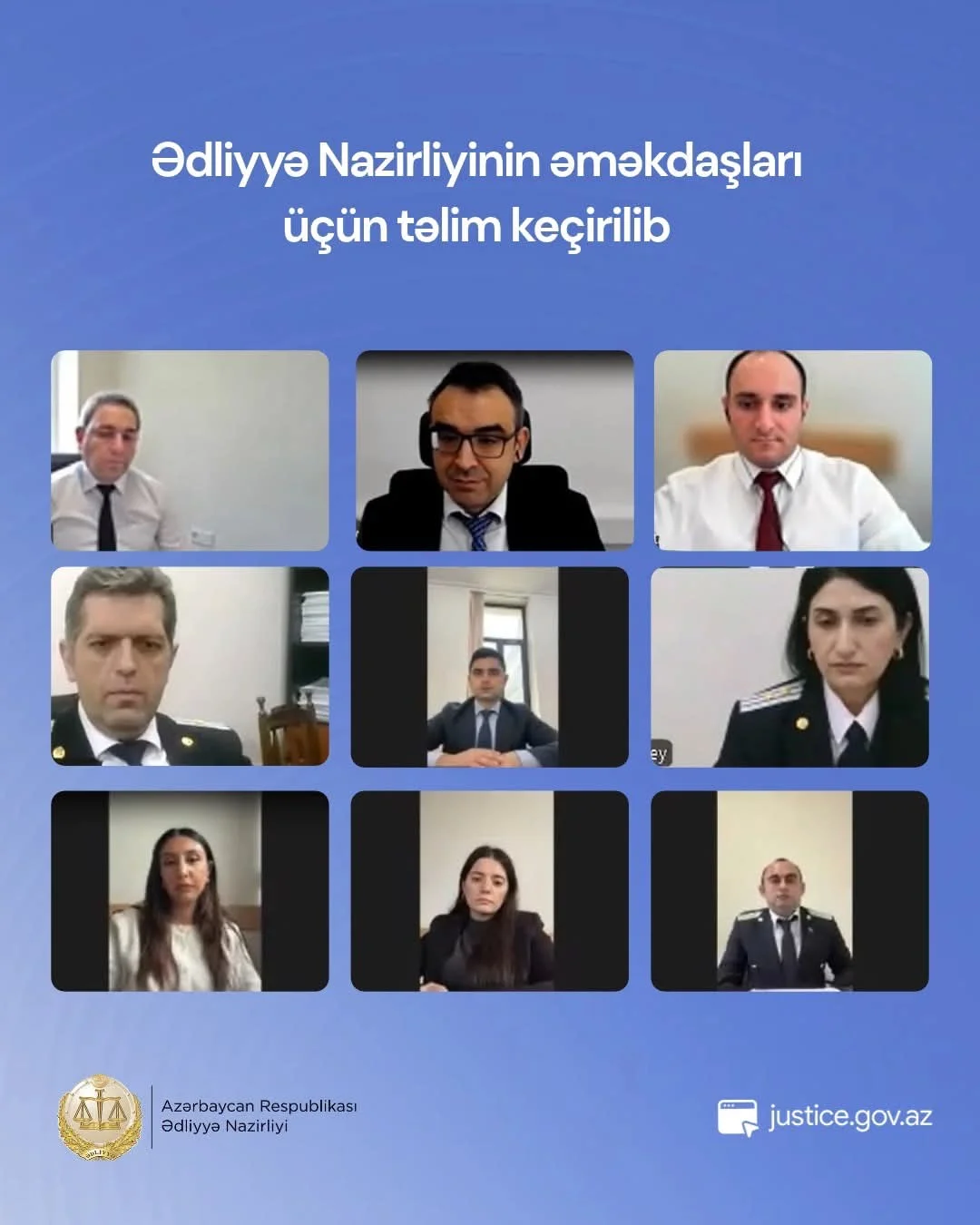 Ədliyyə Nazirliyinin əməkdaşları üçün təlim keçirilib