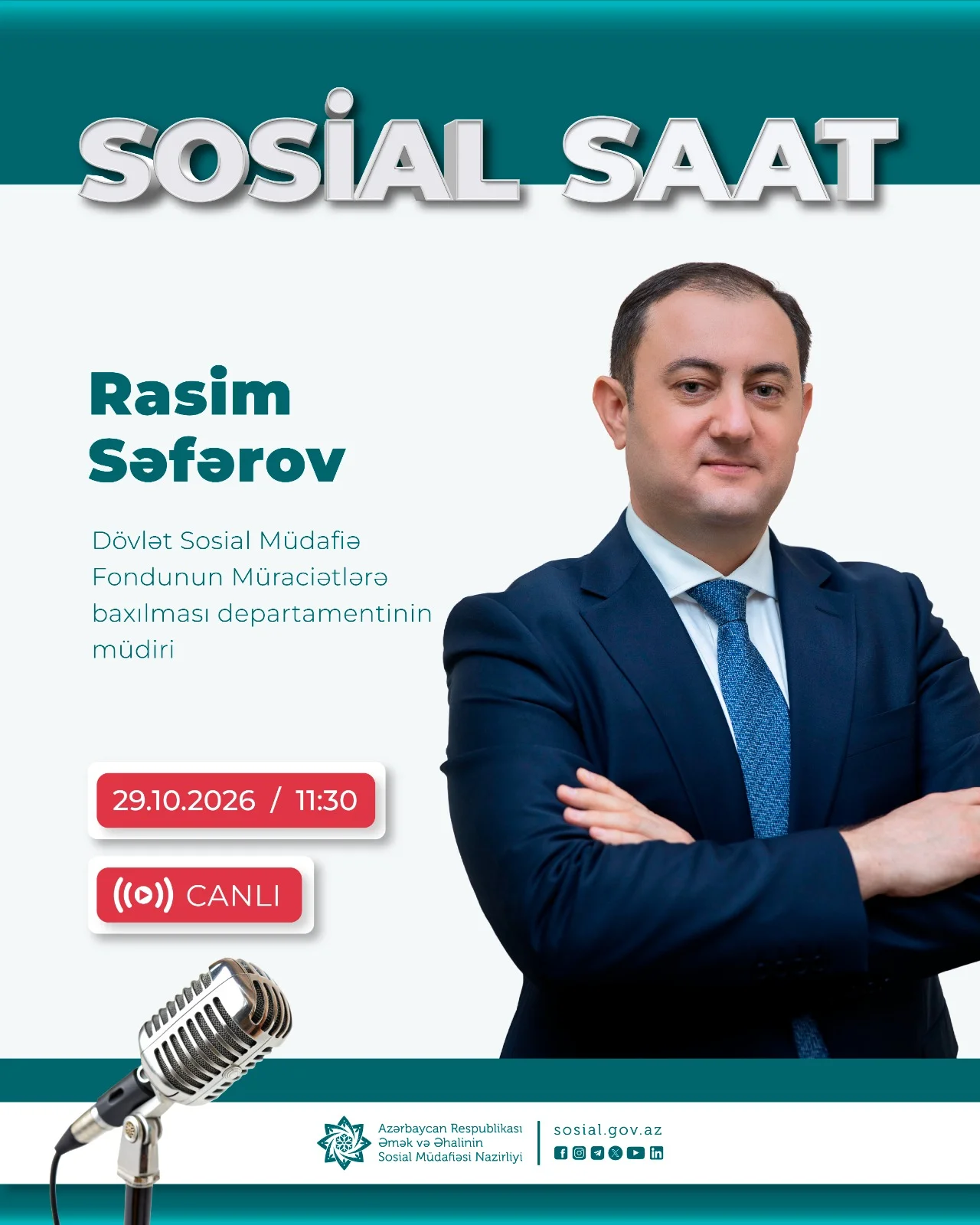 "Sosial saat"ın budəfəki qonağı açıqlanıb